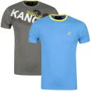 Kangol Men's Cappello and Botch 2 Pack T-shirts - Charcoal/Blue - S Afbeelding 1