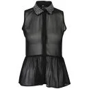 Influence Women's Sequin Collar Shirt - Black - 8 - Zwart Afbeelding 1