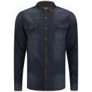 Soul Star Men's Roadster Denim Shirt - Blue - S - Blauw Afbeelding 1