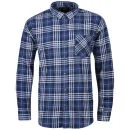 Brave Soul Men's Bate Long Sleeve Shirt - Navy - S - Navy blauw Afbeelding 1