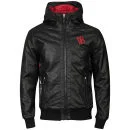 Ecko Men's Hooded Boston Leather Look Hooded Jacket - Black/Red - S - Black / Red Afbeelding 1