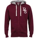 Ringspun Savage Hoody met Rits voor Heren - Bordeauxrood/Grijs - S - Burgundy/Grey Marl Afbeelding 1