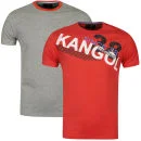 Kangol Men's Cappello and Botch 2 Pack T-shirts - Light Red/Grey Marl - S - Red/GreyMarl Afbeelding 1