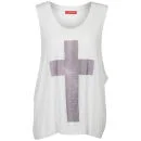 Influence Women's Cross Print Vest Top - White - S-M - Wit Afbeelding 1