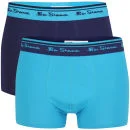 Ben Sherman Men's 2-Pack Boxer - Astral Blue/Grey - S Afbeelding 1