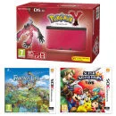 Nintendo 3DS XL Red and Black Console - Includes Pokémon Y, Super Smash Bros. & Fantasty Life Afbeelding 1