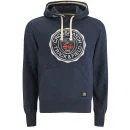 Crosshatch Men's Heyton Printed Hoody - Navy Marl - S - Blauw Afbeelding 1