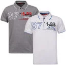 Seven Series Men's Fran 2-Pack Polo Shirts - Grey Marl and White - XS Afbeelding 1