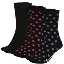 Bench Women's Spot & Plain 3-Pack Sock Gift Set - Black/Pink/Purple - UK 4-7 - Black/Pink/Purple Afbeelding 1