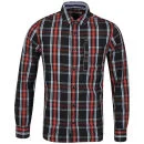 Ringspun Men's Raskal Checked Shirt - Red/Navy - S Afbeelding 1