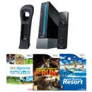 Nintendo Wii Console (Black): Bundle (Including Wii Sports Resort, Wii Sports, Need For Speed: The Run and Wii RemotePlus) Afbeelding 1