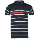 Soul Star Men's Bury Stripe Polo-Shirt - Navy - S - Navy blauw Afbeelding 1