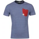 Urban Stone Phippie Gestreept T-Shirt voor Heren - Marineblauw - S - Navy blauw Afbeelding 1