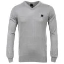 Bench Men's V-Neck Knit - Grey Marl - S - Grijs Afbeelding 1