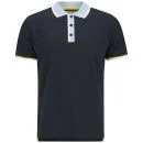 Brave Soul Men's Orbit Contrast Collar Polo Shirt - Navy - S - Blauw Afbeelding 1