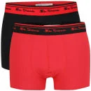 Ben Sherman Mens 2-Pack Boxer - Zwart/Rood - S - Black/Red Afbeelding 1