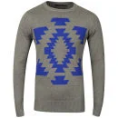 Brave Soul Men's Loxley Graphic Knitwear - Mid Grey Marl - S - Mid Grey Marl Afbeelding 1