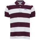Slazenger Men's Platt Striped Polo Shirt - Damson/White/Blue - S - Damson/White/Blue Afbeelding 1