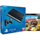 PS3: New Sony PlayStation 3 Slim Console (500 GB) - Black - Includes LittleBigPlanet: Karting Afbeelding 1