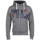 Smith & Jones Men's Malachi Fur Lined Hooded Sweatshirt - Mid Grey Marl - S - Mid Grey Marl Afbeelding 1