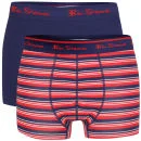 Ben Sherman Men's 2-Pack Striped Boxer - Astral Blue/Red - S - Astral Blue/Red Afbeelding 1