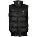 Ecko Men's Leather Look Padded Gilet - Black - S - Zwart Afbeelding 1