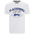 Slazenger Men's Waddle T-Shirt - White/Blue - S - White/Blue Afbeelding 1