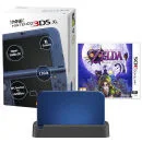 NEW 3DS XL Metallic Blue Console - Inclusief Legend of Zelda: Majora's Mask & Zwart Oplaadstation Afbeelding 1