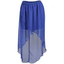 Influence Women's Low Back Chiffon Skirt - Blue - 8 - Blauw Afbeelding 1