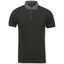 Boxfresh Men's Kame Chambray Collar Polo Shirt - Forest Green - S - Forest Green Afbeelding 1