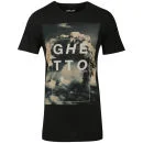 nANA jUDY T-Shirt met Ghetto Print voor Heren - Zwarte Schaduw - S - Black Shadow Afbeelding 1