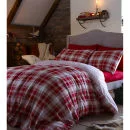 Catherine Lansfield Tartan Duvet Cover - Red - Single - Rood Afbeelding 1