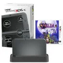 NEW 3DS XL Metallic Black Console - Inclusief Legend of Zelda: Majora's Mask & Zwart Laadstation Afbeelding 1
