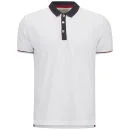 Brave Soul Men's Orbit Contrast Collar Polo Shirt - Optic White - S - Wit Afbeelding 1