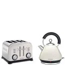 Morphy Richards 4 Slice Accents Toaster - White and Accents Traditional Kettle - White Afbeelding 1