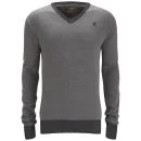 Ringspun Men's Leighton V-Neck Jumper - Grey Marl - S - Grijs Afbeelding 1