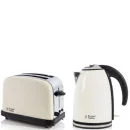 Russell Hobbs 1.7 Litre Jug Kettle - Cream and Classic 2 Slice Toaster - Cream Afbeelding 1