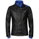 Sergio Tacchini Men's Leather Look Jacket 101 Jacket - Black/Dark Blue - S - Black/Dark Blue Afbeelding 1