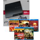Playstation 3 PS3 Slim 320GB Console: 5 Blu-ray Bundle Afbeelding 1