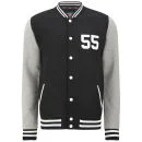 55 Soul Men's Manning Baseball Jacket - Black/Grey - S - Zwart/Grijs Afbeelding 1