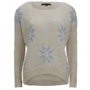 Love Knitwear Women's Large Snowflake Christmas Jumper - White - UK 10 - beige Afbeelding 1