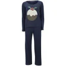 Tom Franks Kerstpyjama voor Dames - Marineblauw/Christmas Pudding - 12 - Navy pudding Afbeelding 1