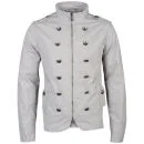 Brave Soul Men's Tobias Military Jacket - Light Grey - S - Light Grey Afbeelding 1