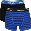 Bench Men's 2-Pack Boxers - Blue/Black - S - Blauw/Zwart Afbeelding 1