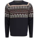 Soul Star Men's Venzy Fairisle Knit Jumper - Navy - S - Blauw Afbeelding 1