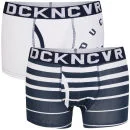 Duck and Cover Men's 2-Pack Boxers - Navy/White - S - Navy/White Afbeelding 1