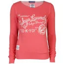 Toyko Laundry Women's Slash Neck Sweatshirt - Coral - 8 - Koraalrood Afbeelding 1