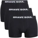 Brave Soul Men's 3-Pack Boxers - Black - S - Zwart Afbeelding 1