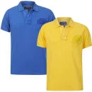 Loyalty & Faith 2-Pack Leopard Washed Poloshirts voor Heren - Geel/Blauw - S - Yellow/Blue Afbeelding 1