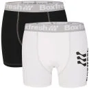 Boxfresh Mens 2-Pack Boxer Shorts - Zwart/Wit - S - Black/White Afbeelding 1